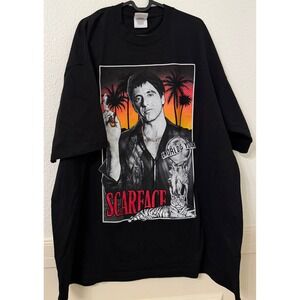 Scarface Tony Montana Graphic T-Shirt Pro Team Black 3XL Heavy Weight Cotton